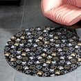 thumbnail image 4 of Heart Paws on Black Round Carpet Circle Rug Outdoor Patio Area Rug Washable Large Area Rugs Hallway Room Decor Fitness Mats, 4 of 8