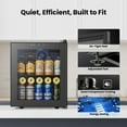 thumbnail image 6 of Yeego 65 Can Beverage Cooler Refrigerator, 1.63 cu.ft. Mini Fridge with Double Glass Door and Compressor for Home/Office/Bar,Black, 6 of 10