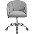 thumbnail image 4 of Yaheetech 2pcs Swivel Rolling Desk Chair Makeup Vanity Chair with Armrests, Light Gray, 4 of 8