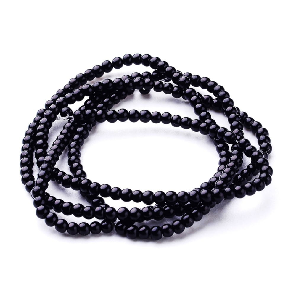 Glass Pearl Beads Strands Pearlized Round Black 3~4mm Hole: 1mm about 190~200200pcs/strand 25.59 inch(65cm)