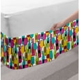 thumbnail image 2 of Wine Bed Skirt, Hand-Drawn Style Colorful Wine Bottles and Glasses Bar Party Alcohol Drinks Theme, Elastic Bedskirt Dust Ruffle Wrap Around for Bedding Decor, 4 Sizes, Multicolor, by Ambesonne, 2 of 2
