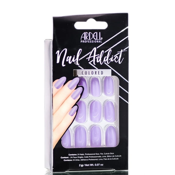 Lovely Lavender , Ardell Nail Addict Colored Artificial Nail Set , Hair Scalp Skin Body - Pack of 1 w/ SLEEK Teasing Comb