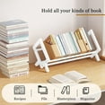 thumbnail image 3 of ColourTree L15.75"x W8.3" x D5.7" White Desktop Bamboo Book Shelf Organizer Bookshelves Storage Rack, 3 of 6