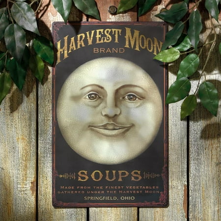 Harvest Moon Antique Look Tintype Metal Sign