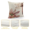 thumbnail image 4 of Creowell  Lotus Pattern Dragonfly Peace and Calm Decorative Throw Lumbar Waist Pillow Case Cushion Cover for Couch Living Room  24x24in, 4 of 5