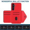thumbnail image 5 of for Samsung Galaxy S23 FE Slim Case with Card Holders and Strap for Women, Samsung Galaxy S23 FE Phone Case Wallet PU Leather Kickstand RFID Blocking Flip Shockproof Wallet Case - Red, 5 of 11