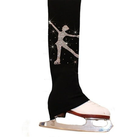 Ice Fire Skate Black Skating Girl Applique Skating Pants Girl4-20