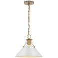 thumbnail image 2 of Nuvo Lighting Outpost 1 Light Medium Pendant Matte White with Burnished Brass, 2 of 5