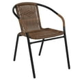 thumbnail image 2 of Flash Furniture 4 Pack Medium Brown Rattan Indoor-Outdoor Restaurant Stack Chair, 2 of 5