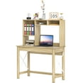 thumbnail image 1 of HOMCOM Computer Desk with Storage, Study Table with Hutch, Shelves, Oak, 1 of 10