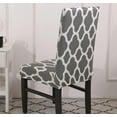 thumbnail image 4 of Modern Stretch Dining Chair Covers Removable Washable Spandex Slipcovers for High Chairs Kitchen, Dining Room, Hotel, Ceremony 2/4/6PCS Chair Protective Covers (Grey Style, SET of 4), 4 of 6