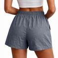 thumbnail image 6 of GIPQJK Shorts for Women Elastic Waist Drawstring Comfy Loose Shorts Vacation Fashion Pleated Wide Leg Clothes with Pockets,Gray L, 6 of 7