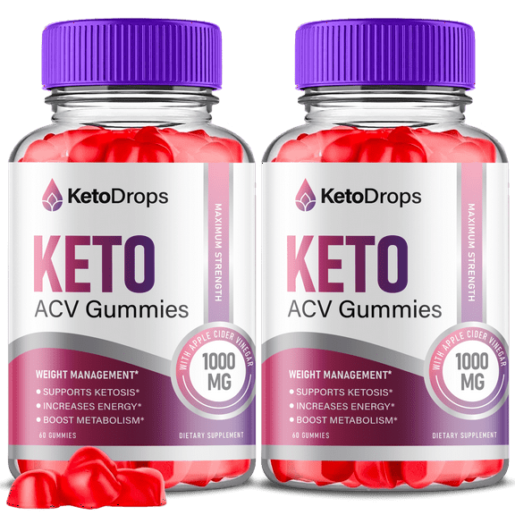 (2 Pack) Keto Drops Keto ACV Gummies - Apple Cider Vinegar Supplement for Weight Loss - Energy & Focus Boosting Dietary Supplements for Weight Management & Metabolism - Fat Burn - 120 Gummies
