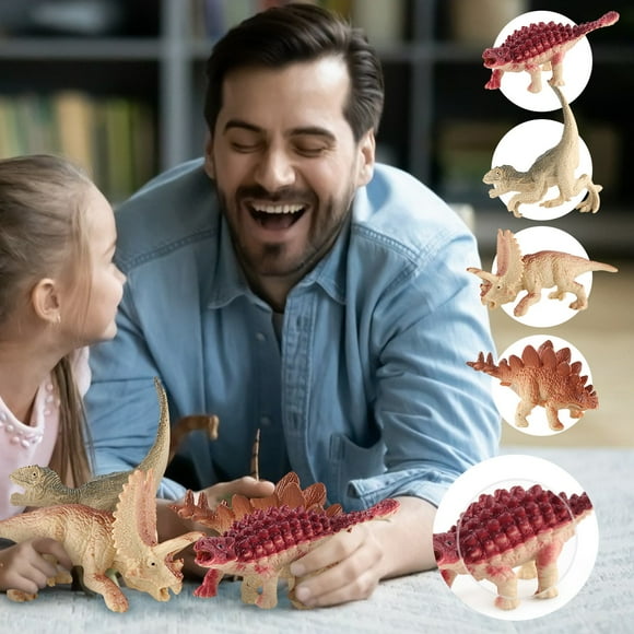 EGNMCR 4 Sets Of Colorful Simulation Dinosaur Suit Model Ornaments Dinosaur figure Birthday Gifts for Kids