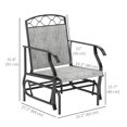 thumbnail image 3 of Outsunny Ensemble de 2 Chaises à Bascule d'Extérieur, Chaise Balançoire de Patio en Maille, Gris, 3 of 10