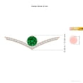 thumbnail image 3 of ANGARA Round Lab Grown 1.75 Ct Emerald Chevron Necklace with Diamond Accents for Women in 14K Rose Gold (Size-8mm) | May Birthstone, Anniversary, Jewelry Gift for Women | Lab-Grown Emerald Necklace, 3 of 7