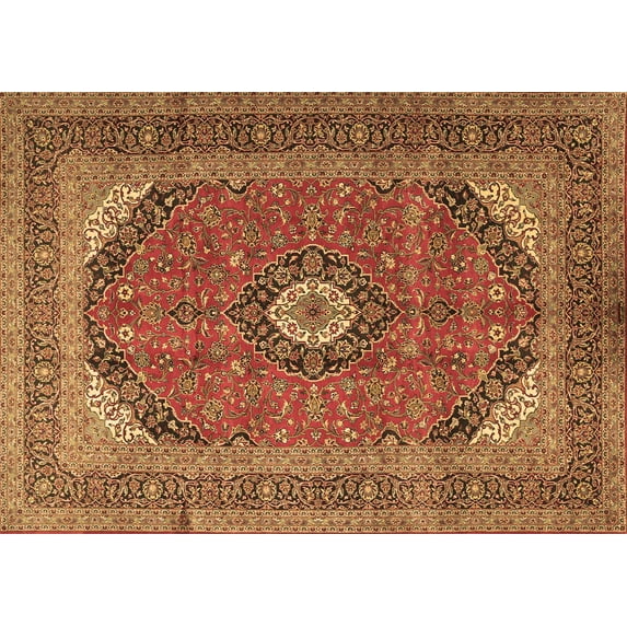 Ahgly Company Indoor Rectangle Medallion Brown Traditional Area Rugs, 8' x 12'