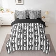 thumbnail image 2 of Homewish Black Bowknot 7pcs Bedding Comforter Set for Female Men Teens,Polka Dots Queen Bedding Sets Super Cozy,Geometric Stripes Queen Sheet Sets,Lightweight Room Decor,Reversible, 2 of 8