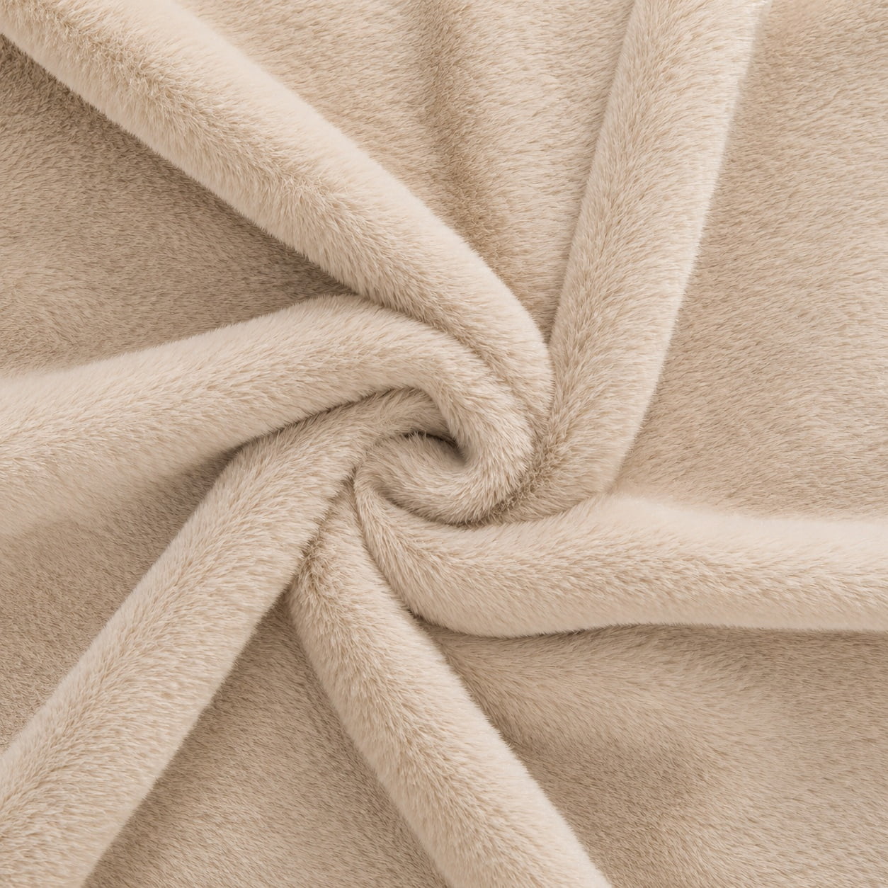 Cozy Haven Luxury Reversible Faux Fur Bed Blanket, Beige, Queen, 90 x 92 in