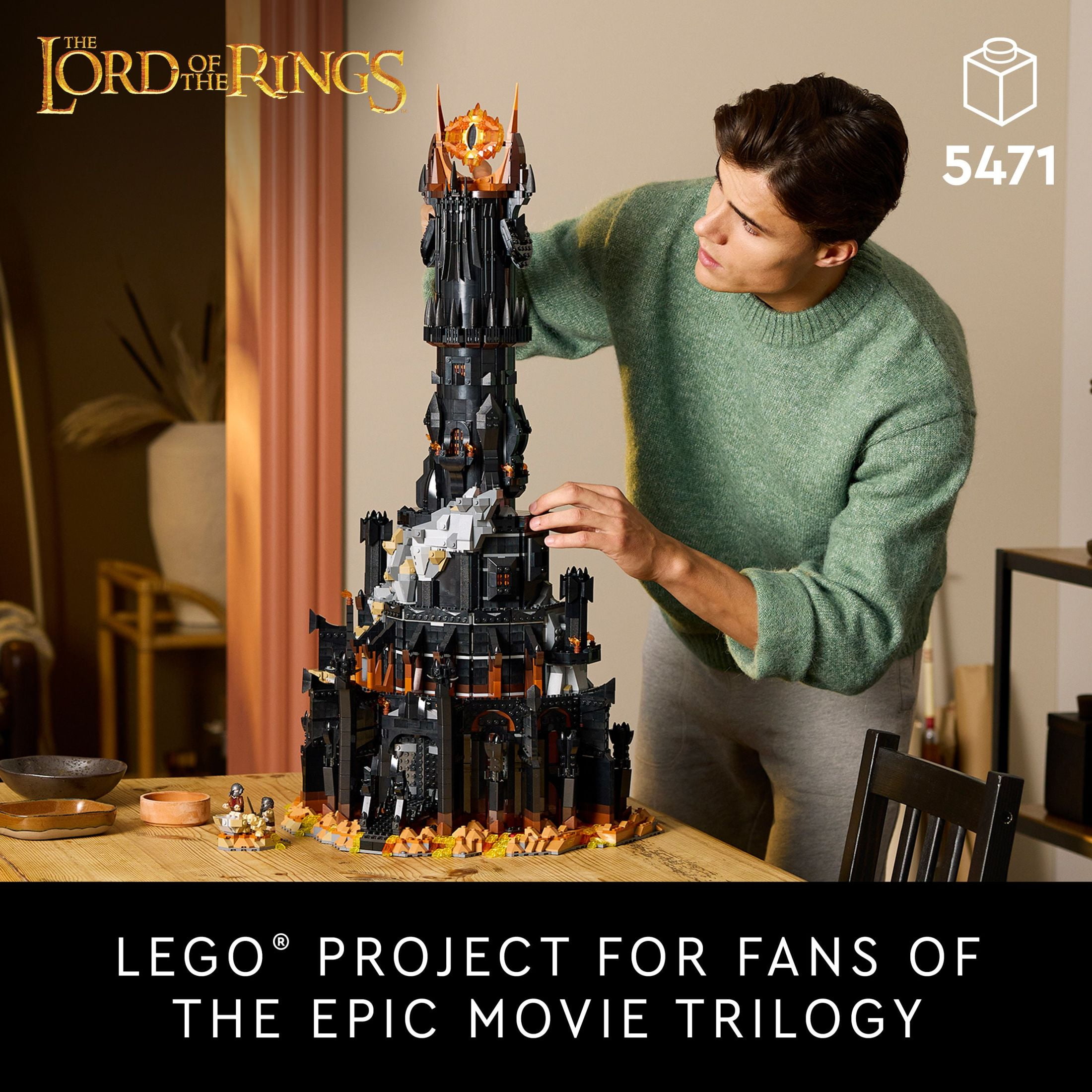LEGO Icons Lord of the Rings Barad-dûr Building Set for Adults - Lord of the Rings Collectible for Fans - Includes 6 Minifigures - Gift for Men and Women - 10333