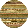 thumbnail image 1 of Ahgly Company Machine Washable Indoor Round Abstract Orange G Area Rugs, 3' Round, 1 of 7