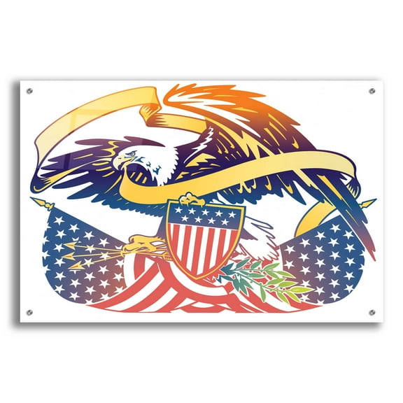 Epic Art 'American Eagle' by David Chestnutt, Acrylic Glass Wall Art, 36"x24"