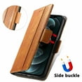 thumbnail image 6 of For Google Pixel 9 Pro Leather Phone Case Wallet Folio Flip Cover Casual Business, [RFID Blocking] Multi Hidden Anti-theft Card Holder Cash Slot, Side Magnetic Buckle, Stand Support,Khaki, 6 of 10