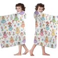 thumbnail image 4 of Colorful Fairy Flower Pattern Hooded Bath Towel，60"x35" for Ages 3 To 12 Kids, Quick Dry Lightweight Soft Microfiber Hood Beach Towel Cover Up for Kids, 4 of 7