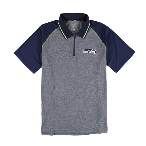 MSX Mens Seattle Seahawks 1/4 Zip Rugby Polo Shirt sse L