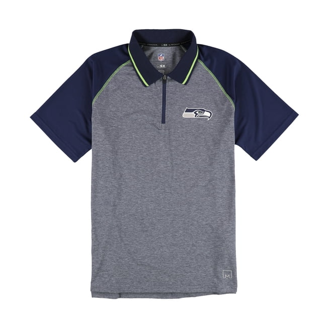 MSX Mens Seattle Seahawks 1/4 Zip Rugby Polo Shirt sse L