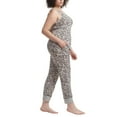 thumbnail image 2 of Karen Neuburger Women's 3-Piece Leopard Print Soft Pajama Lounge Set-Gray / 3X, 2 of 6