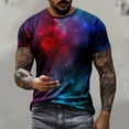 thumbnail image 2 of Penkiiy Galaxy Printed Shirt , Men's Cosmic Star Sky Print Funny Casual Fashion Short Sleeve Tops Blouse M Multicolor, 2 of 6