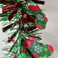 thumbnail image 5 of 50 Feet Green Red Christmas Metallic Tinsel Twist Hanging Garland with Snowflake for Home Mantle Xmas Tree Staircase Railing New Year Holiday Party Indoor Outdoor Decorations, 5 of 6