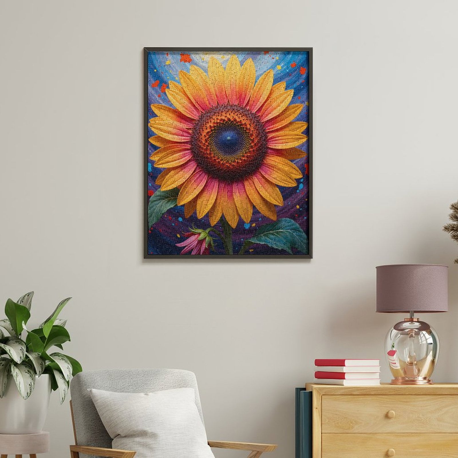 Paint By Numbers Kit for Adults Beginner - Sunflower Vivid Abstract Art Colors DIY Canvas Painting Kits for Adults, Frameless Paint By Number for Adults for Home Wall Decor 16x20 Inch