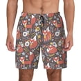 thumbnail image 3 of Uemuo Foxes Pattern Mens Swim Trunks Quick Dry Board Shorts with Mesh Lining, Stretch Beach Shorts Quick Dry No-Chafing Board Shorts-Large, 3 of 9