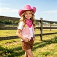 thumbnail image 6 of AUDeals Girls Western Cowgirl Costume Fringe Vest Suede Fashion Sleeveless Waistcoat Rodeo Outfit Outerwear for Halloween Party Casual Daily Wear (Pink, 18-24 Months), 6 of 7