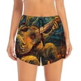 thumbnail image 2 of Salouo Starry Night Guitar Turtle Print Women's 2 in 1 Running Shorts Double-Layer Shorts Athletic Workout Gym Yoga Shorts Running Shorts for Women-X-Large, 2 of 7