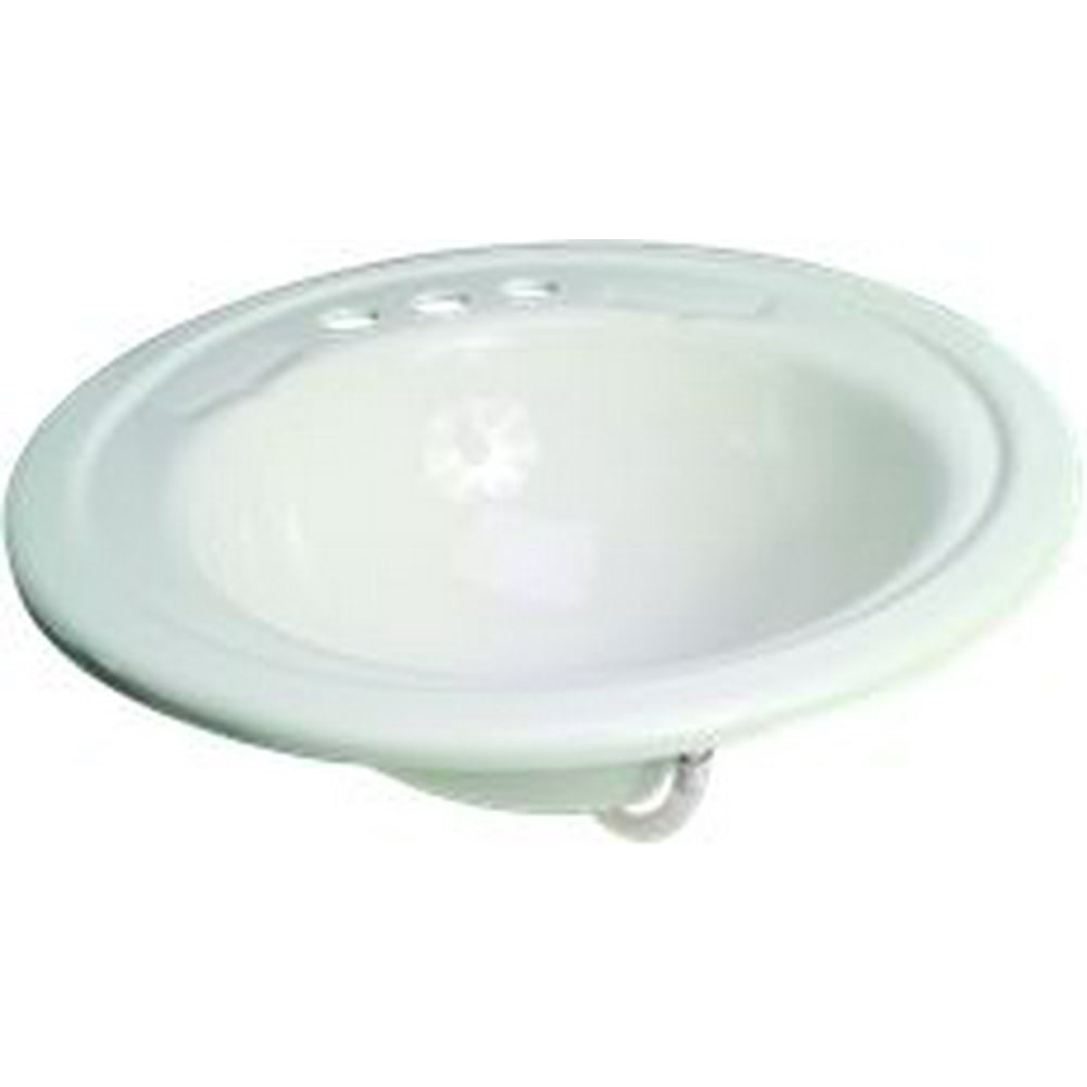 Premier Bathroom Sink Drop In Acrylic 19 In. Round White