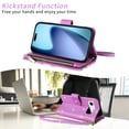 thumbnail image 4 of Furiet for iPhone 17 Air 6.5 inch Floral Wallet Case with Flip Zipper Purse Wrist/Shoulder Strap, Luxury Glitter PU Leather Card Holder Stand Cell Phone Cover for i Phone17 i17 17Air Women Purple, 4 of 8