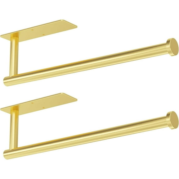 Paper Towel Holder - Self-Adhesive or Drilling, Matte Black Wall Mounted Rack - SUS304 Stainless Steel Kitchen Roll Holder Under Cabinet