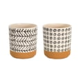 thumbnail image 2 of Melrose Tribal Pattern Dolomite Planters - 5.25" - Set of 2, 2 of 2