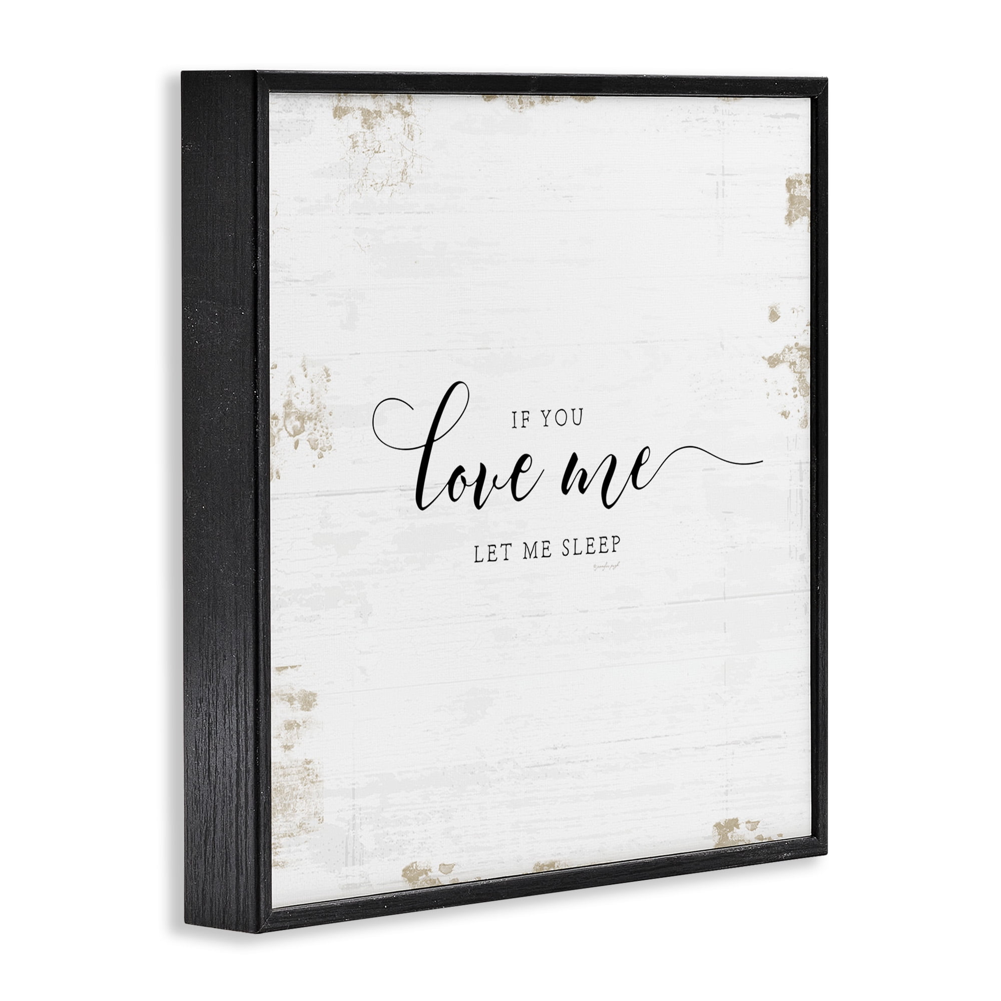 Stupell Industries Let Me Sleep Romantic Humor Typography Painting Black Framed Art Print Wall Art, 24 x 24