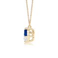 thumbnail image 2 of ANGARA Lab Grown & Blue Sapphire Diamond Necklace for Women in 14K Yellow Gold (Size-6mm| Color-F-G| Clarity-VS) | April Birthstone, Anniversary, Jewelry Gift for Women | Lab-Grown Diamond Necklace, 2 of 7