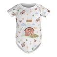 thumbnail image 4 of Watercolor Farm Animals Life Baby Bodysuits for Boy Girl Cow Goat Horse Hens Rooster Duck Pig Short Sleeve Onesies Bodysuits, 4 of 7