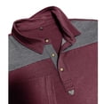 thumbnail image 7 of Kvture Fall Tops for Men Casual Stylish Color Block Long Sleeve Lapel Collar Button up Shirts for Business Office Work Golf Wine Pullover XL, 7 of 7