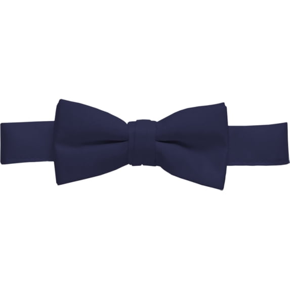 Bow Tie For Mens Boys and Baby Satin look Solid Color Adjustable Pre-tied Made in USA - Kids Navy Blue