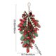 thumbnail image 3 of Árbol de Navidad invertido con bolas rojas, adornos galvanizados y lazo de cinta a cuadros | Decoración navideña para colgar en la ventana, 3 of 5