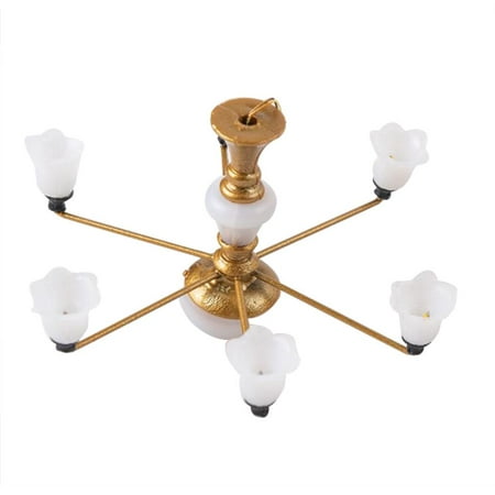 

Miniature Chandelier Lamp Celing Lamp Model Building DIY Scene Ornament Accessories - Light 8.2x4.5cm