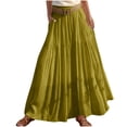 thumbnail image 5 of Ygbgbb Women's 2026 Summer Casual Maxi Skirt High Waisted Boho Flowy A-Line Skirt with Belt Fashion Solid Long Skirt for Beach Party and Everyday Wear Green XL, 5 of 6