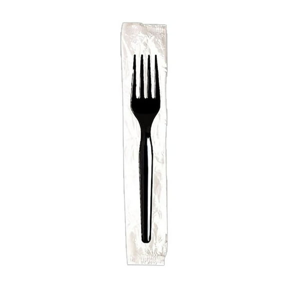 Dixie Polystyrene Fork Medium-Weight Black 1000/Carton (FM53C7)